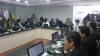 Los prefectos provinciales durante la reuni&oacute;n en el CONGOPE, en Quito.