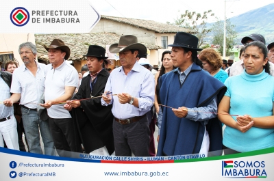 Inauguraci&oacute;n del asfaltado de la v&iacute;a &ldquo;Los Shyris&rdquo; en San Luis de Agualongo. 